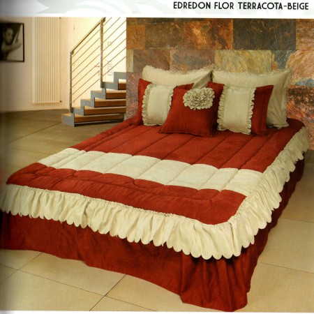 EDREDON FLOR TERRACOTA - BEIGE
